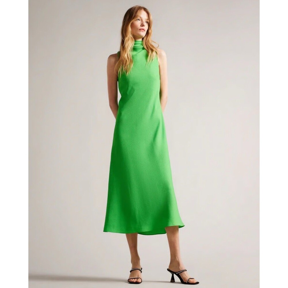 NWT Ted Baker Eleanar Cowl Neck Sleeveless Midi Slip Dress SIZE 2